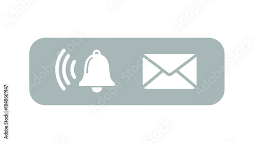 A stylized bell icon with sound waves and an envelope icon, representing digital alerts and messages.