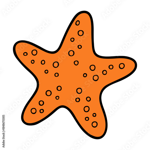 Dibujo sencillo con líneas de estrella de mar 