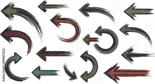 Set of Hand drawn vector arrows doodle on white background. design element vector illustration.