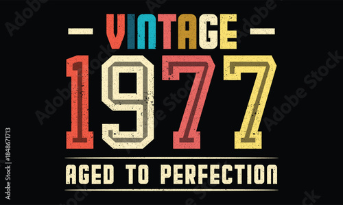 Vintage 1977 Aged to Perfection t shirt design