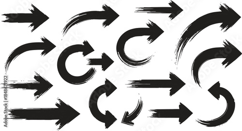 Set of Hand drawn vector arrows doodle on white background. design element vector illustration.