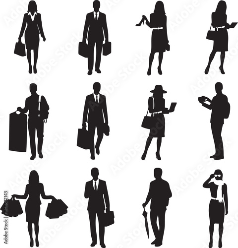 Models Holding Bags, Shoes, and Accessories Illustration