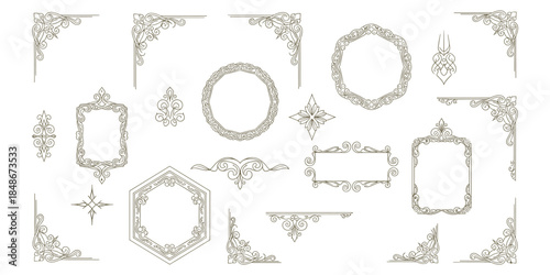 Vintage Filigree Frame Collection Ornamental Corners and Victorian Borders
