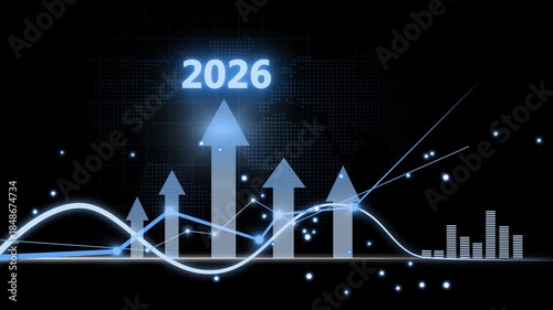 Futuristic Financial Growth Chart for 2026 Animation