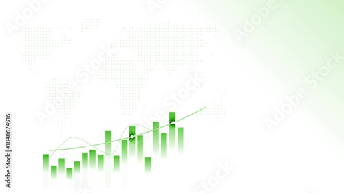 2026 Abstract World Map with Bar Chart and Line Graph Animation
