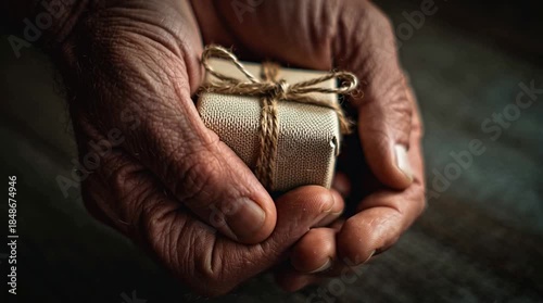 Tiny Gift Box Held in Hand