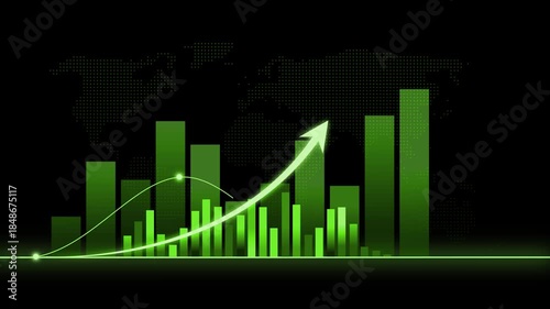 2026 Financial Business Growth Chart with Upward Arrow Animation