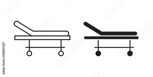 Stretcher icon with glyph and line. black vector icons for Web UI