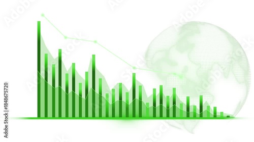 Abstract Financial Graph with Declining Trend 2026 Animation