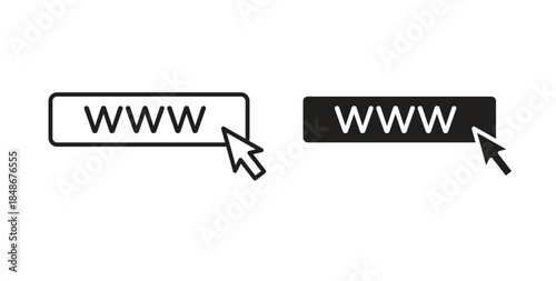 Url icon with glyph and line. black vector icons for Web UI