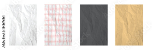 Paper and cardboard texture set with realistic material surfaces.