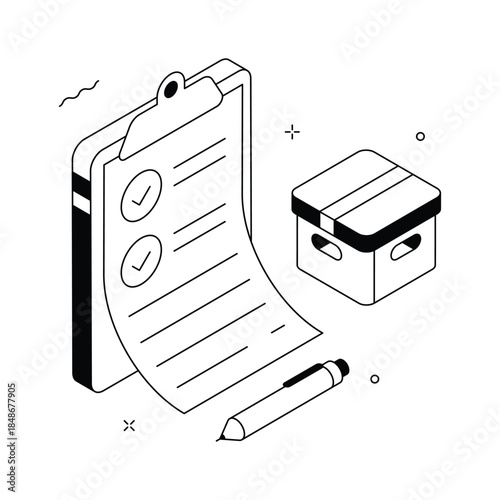 A premium isometric illustration of delivery checklist, ready to use
