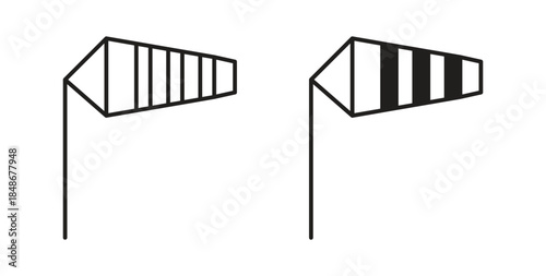 Windsock icon with glyph and line. black vector icons for Web UI