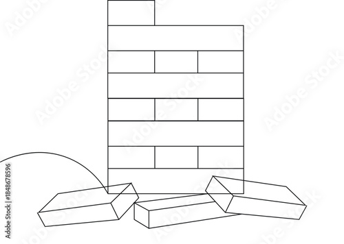 Jenga icon Logos. Flat Vector Icon Design Template
