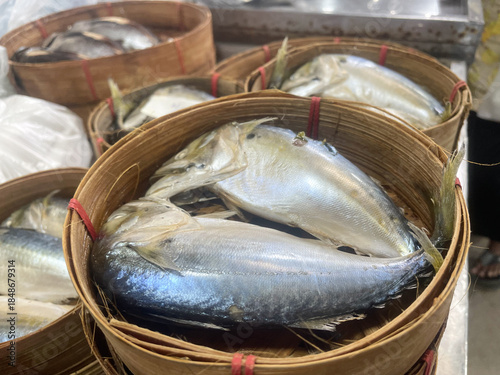 Wallpaper Mural Fresh thai mackerel in blamboo basket Torontodigital.ca