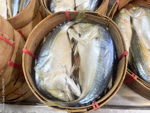 Wallpaper Mural Fresh thai mackerel in blamboo basket Torontodigital.ca