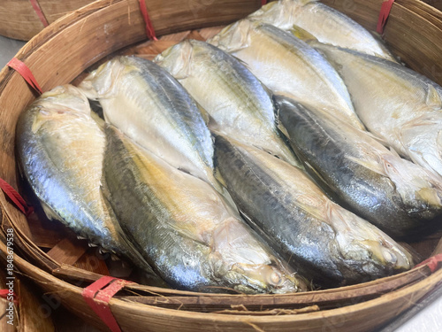 Wallpaper Mural Fresh thai mackerel in blamboo basket Torontodigital.ca