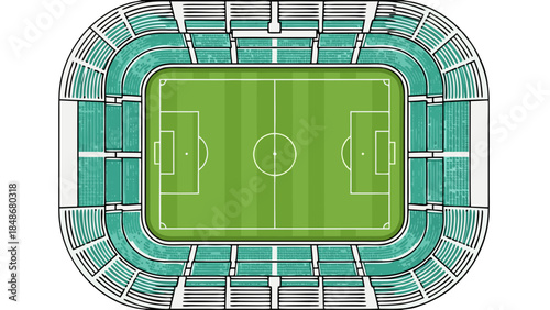 football field icon on green button