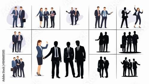 Diverse Business People Posing in Professional Settings.