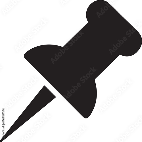 Wallpaper Mural Minimalist Pushpin Icon with Diagonal Orientation, Dark Gray Pushpin Symbol on White Background Torontodigital.ca