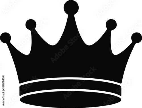 Vector Royal king or queen luxury crown simple elegant black silhouette Illustration