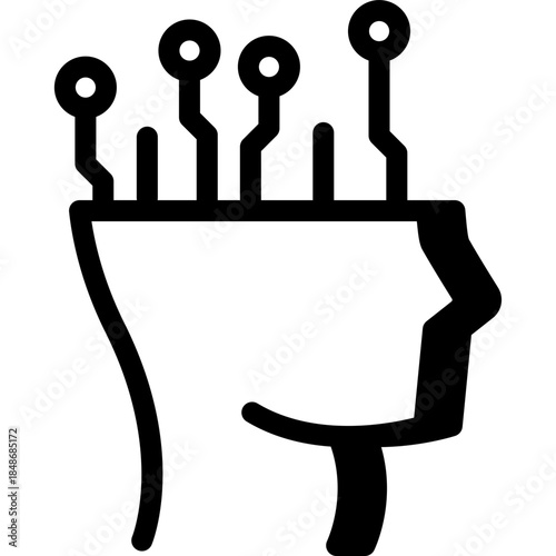 artificial intelligence illustration, chipping technology, ai generation, vector icon