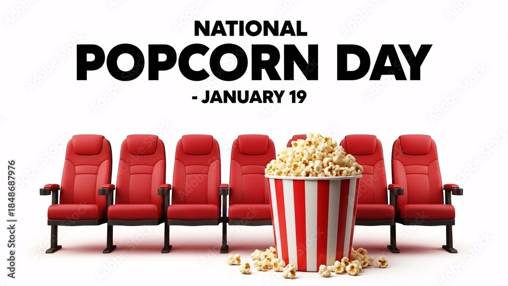 Fototapeta premium National popcorn day celebration on january 19th