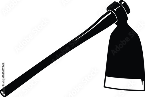 Vector Traditional garden hoe agricultural digging farming tool silhouette Illustration