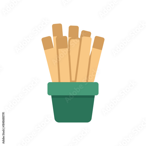 Stylish Indoor Plant Vector Illustration with Decorative Pot and Minimalist Design for Home Decor and Garden Enthusiasts