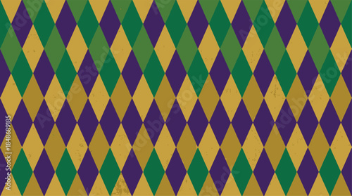 Mardi Gras Harlequin Diamond Seamless Pattern