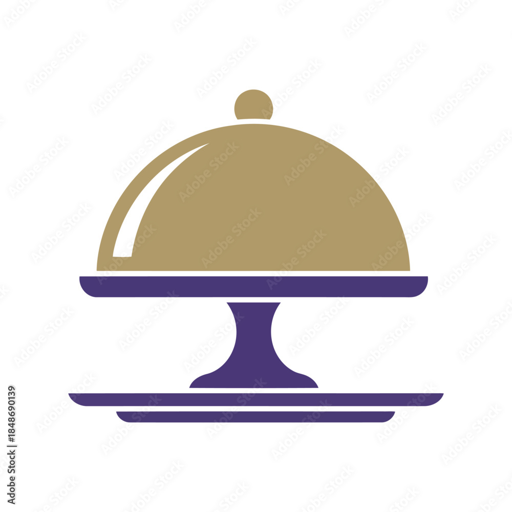 Fototapeta premium Elegant Serving Dome Vector for Culinary Presentation in Restaurant and Catering