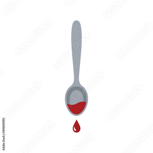 Creative Blood Drip Spoon Vector for Medical and Culinary Designs