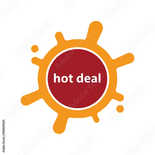Colorful Hot Deal Badge Vector for Promotions and Sales in Retail Marketing