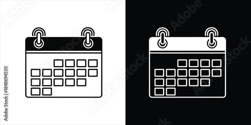 Minimalist calendar graphic icon representing scheduling, planning, and time management concepts