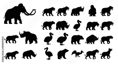 Collection of Various Animal Silhouettes.