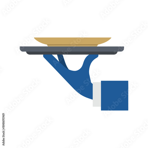 Elegant Hand Serving Plate Vector for Culinary Art, Restaurant Branding, and Food Presentation Designs