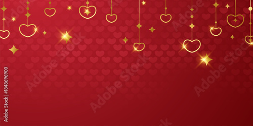 Valentine's Day background decorated with beautiful hearts. Vector illustration.