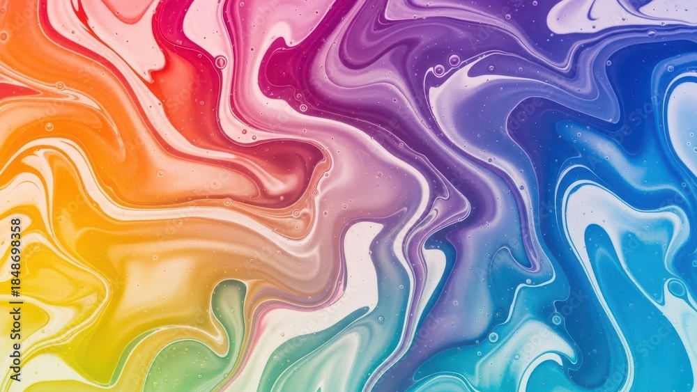Obraz premium Vibrant abstract background with swirling liquid paint and marble effect.