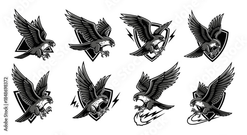 Collection of Eagle Logos and Emblems.
