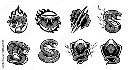 Collection of Snake Tattoo Designs and Illustrations.