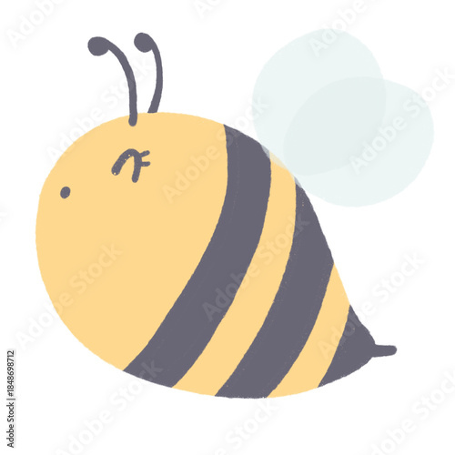 Cute Hand Drawn Bee Illustration, Cartoon Bee PNG