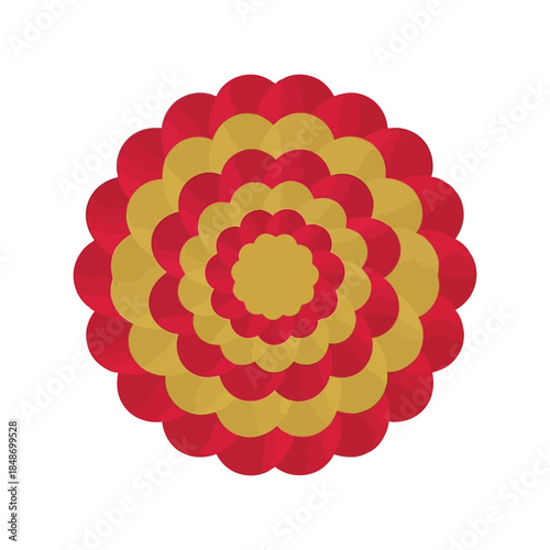 Elegant Red and Gold Circular Pattern Vector with Layered Design for Modern Decoration and Branding