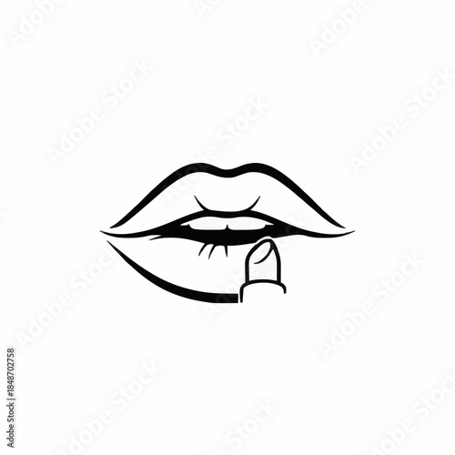 lipstick makes up the lips. icon