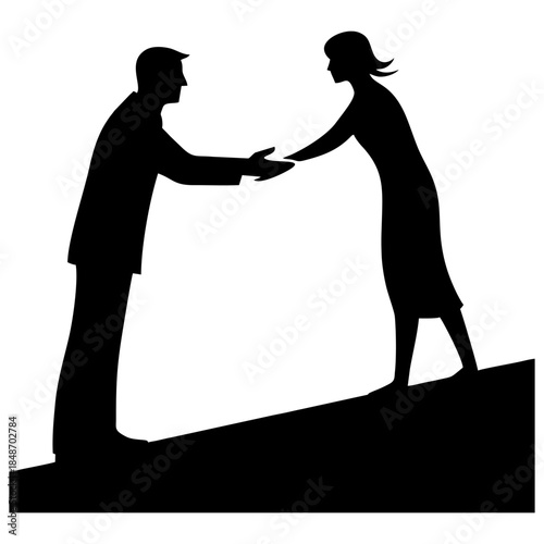 Offering Help Silhouette Vector