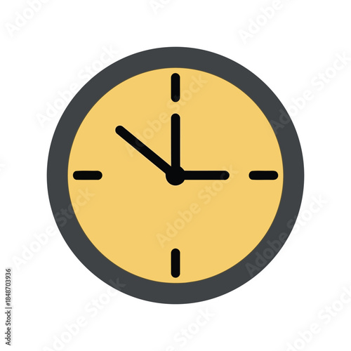 Modern Yellow Clock Vector Illustration for Time Management and Productivity Design