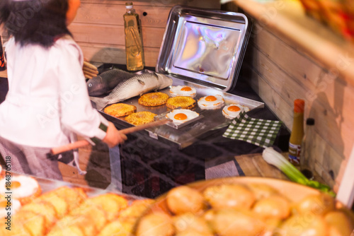 artificial food at the mall as a sample