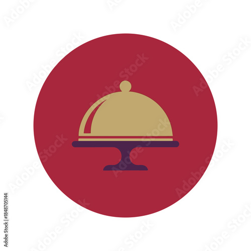 Elegant Cloche Serving Dish Vector for Gourmet Dining and Culinary Presentations
