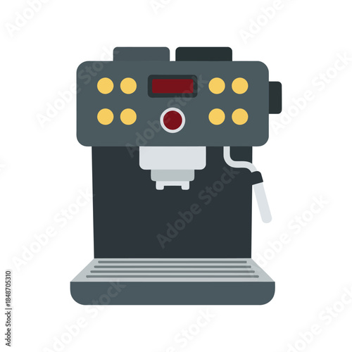 Modern Espresso Machine Vector for Coffee Lovers and Cafe Decor