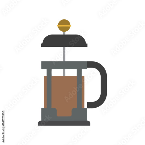 Stylish Coffee French Press Vector Design for Digital Art and Culinary Use