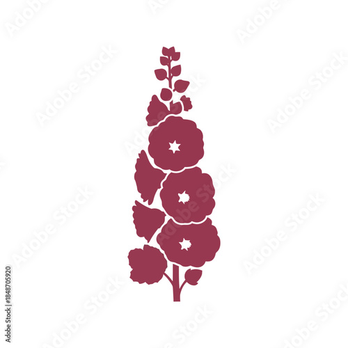 Elegant Maroon Flowering Plant Vector for Floral Designs and Nature-Inspired Artwork
